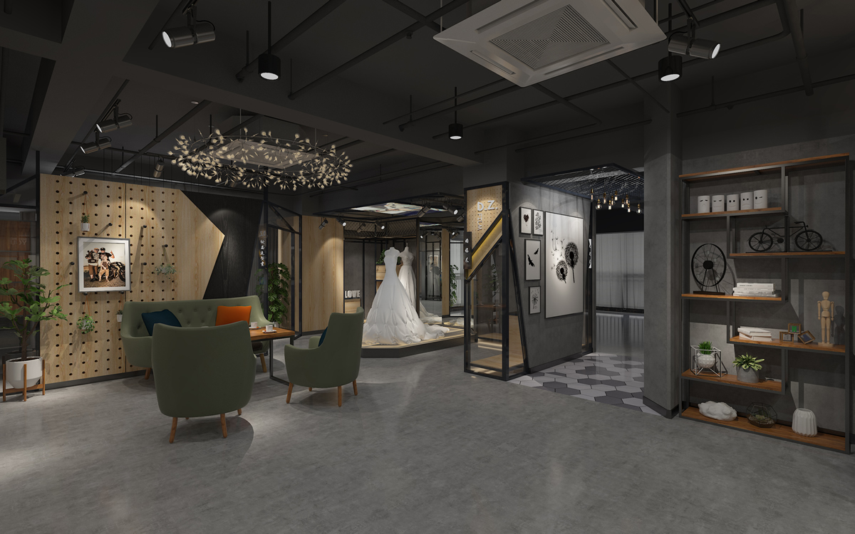 合肥婚紗攝影工作室300平方工業(yè)風(fēng)展廳空間裝修設(shè)計(jì)(圖2) 合肥婚紗攝影工作室300平方工業(yè)風(fēng)展廳空間裝修設(shè)計(jì)(圖2)